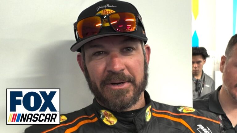 Martin Truex Jr. on the fell of his car compared to the fall