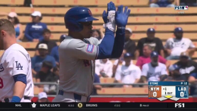 Francisco Lindor smashes an RBI-double as Mets take a 1-0 lead vs. Dodgers