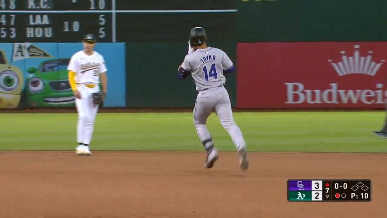 Ezequiel Tovar blasts his second home run of the game to extend the Rockies