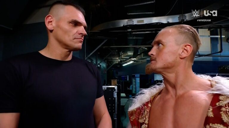 Ilja Dragunov and Gunther meet face-to-face backstage on Raw