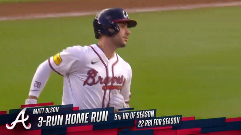 Matt Olson RIPS a three-run homer to extend Braves