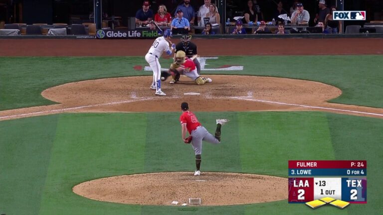 Nathaniel Lowe gets plunked with bases loaded, walking in the winning run for the Rangers