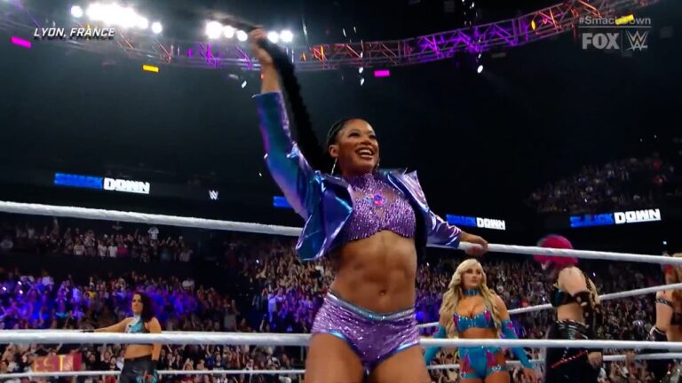 Watch Jade Cargill, Bianca Belair, Bayley, Naoimi & Tiffany Stratton Damage CTRL France entrances