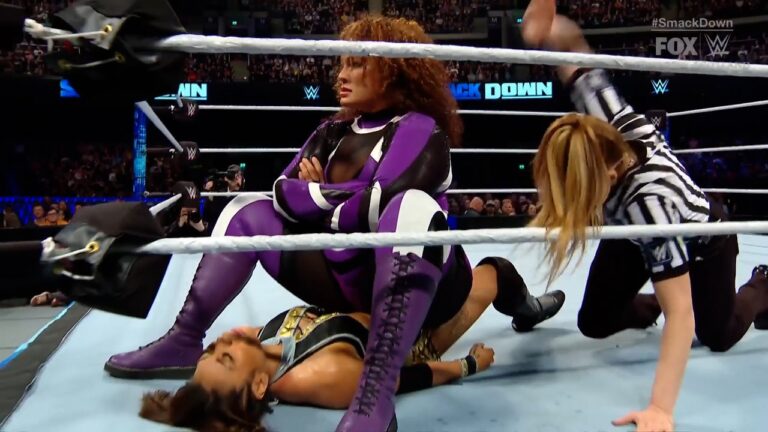 Nia Jax squashes Michin after distraction from Tiffany Stratton on Friday Night SmackDown