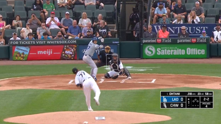 Shohei Ohtani hits a leadoff home run becoming the first Dodgers player with an RBI in 9 straight games since 1955