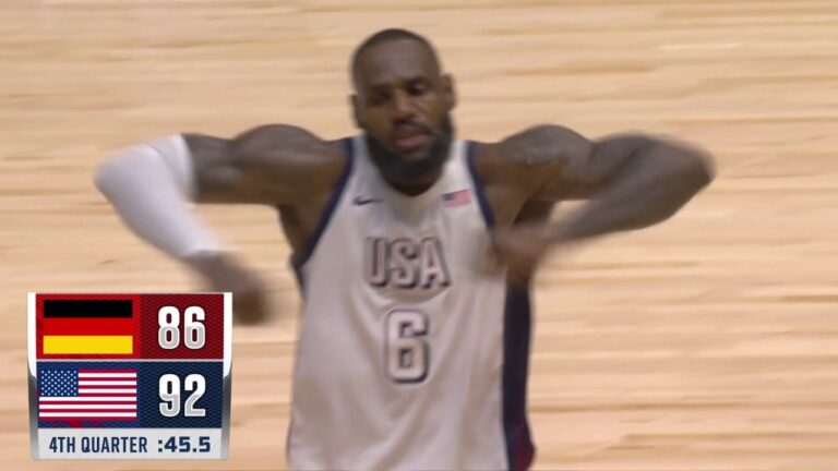 LeBron James bullies his way to the basket to seal United States