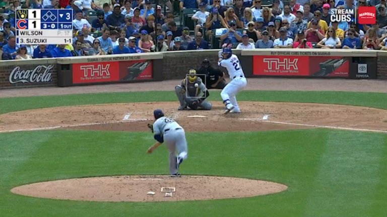 Seiya Suzuki slams a home run to give the Cubs a lead over the Brewers