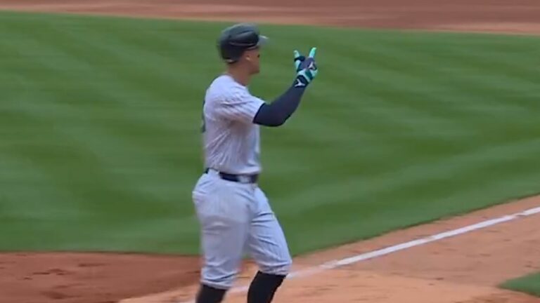 Aaron Judge blasts a solo home run to give Yankees a 1-0 lead over Guardians