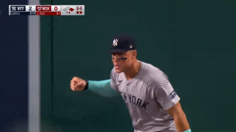 Aaron Judge robs potential home run and turns a double play, helping Yankees maintain lead over Nationals