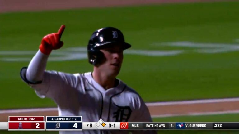 Kerry Carpenter smacks a two-run shot vs. the Angels, extending Tigers