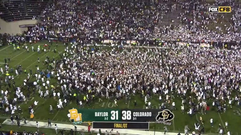 Fans storm the field after Colorado