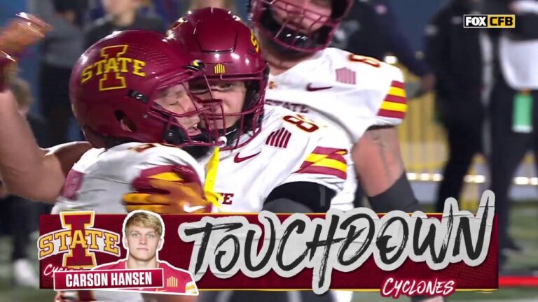 Carson Hansen rushes for his third TD of the game, extending Iowa State