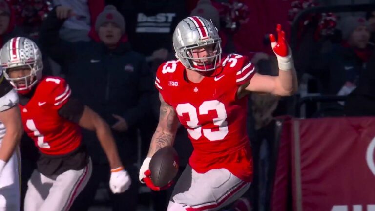 Jack Sawyer pulls off a TIMELY interception on 1st & goal to help Ohio State keep it a tie game vs. Michigan