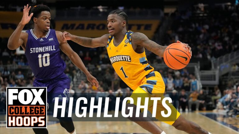 Stonehill Skyhawks vs. No.10 Marquette Golden Eagles Highlights