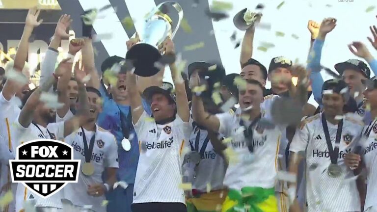 LA Galaxy Full 2024 MLS Cup Championship trophy ceremony